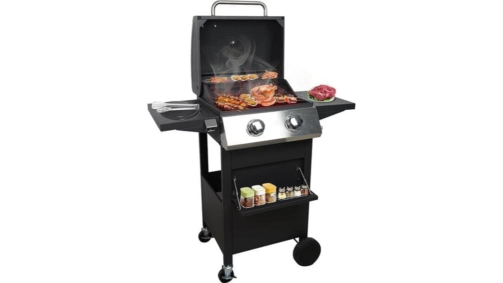 compact two burner propane grill