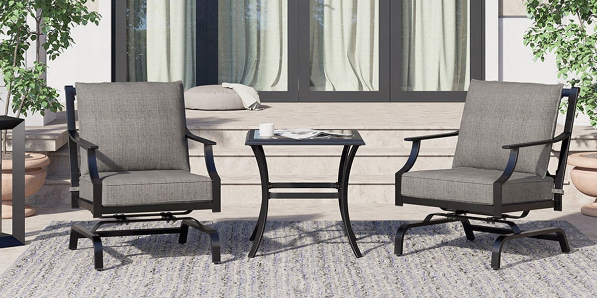 Grand Patio 3-Piece Outdoor Furniture Set With Glider Rocking Chairs