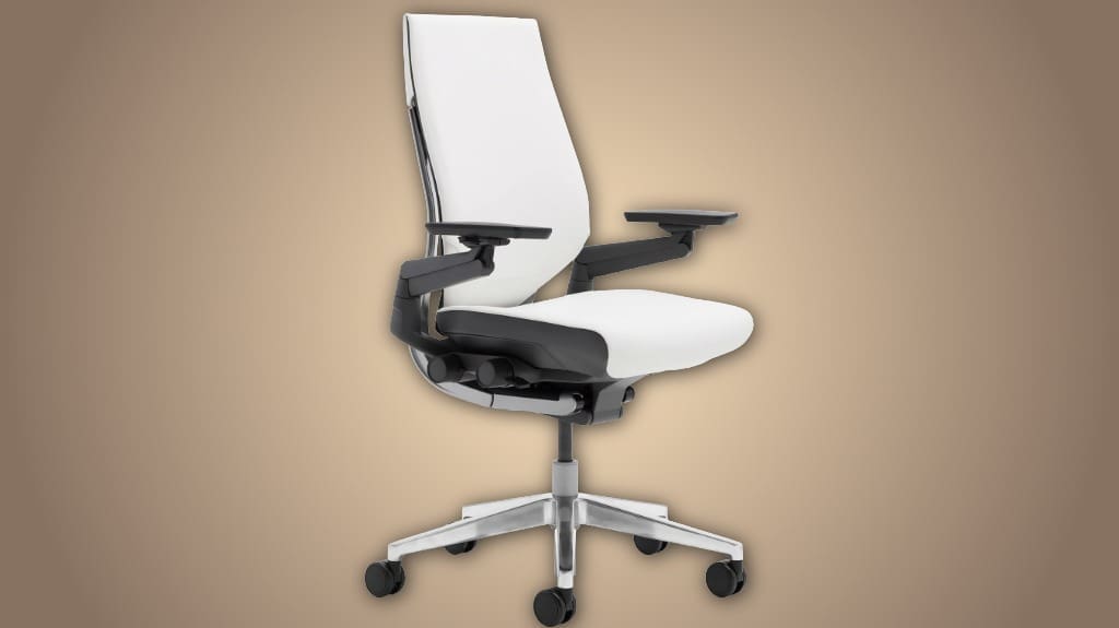 Steelcase Gesture Office Chair - Ergonomic Work Chair with Wheels for Carpet - Coconut Fabric