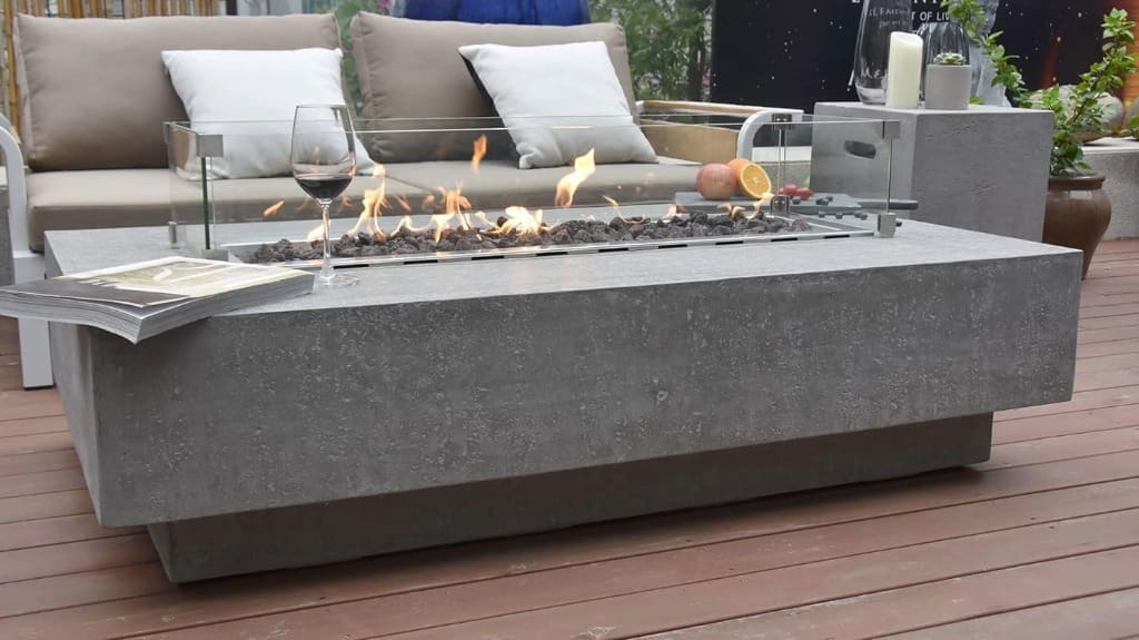 Hampton Concrete Fire Pit - Outdoor Patio FirePit Heating