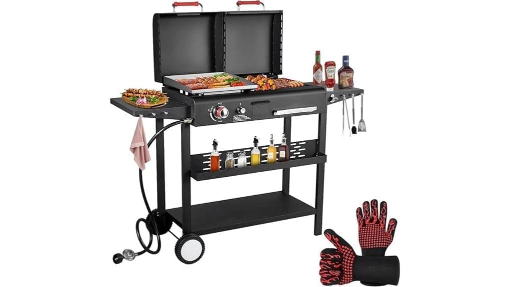 propane griddle charcoal combo